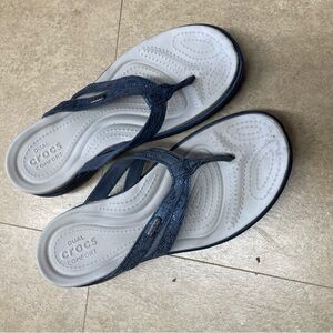 CROCS Dual Comfort Navy Flip-Flops